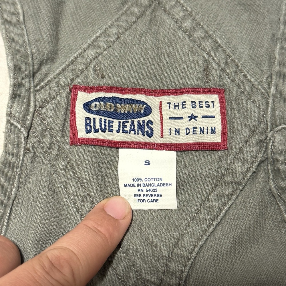 VTG Old Navy Overalls Unisex Small Gray Corduroy Y2K Grunge Skater Carpenter 90s - Picture 5 of 14